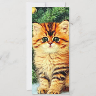 Invitación Gato vintage de Navidad