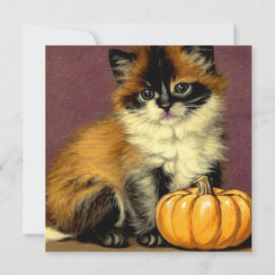 Invitación Gato Vintage Ragdoll Halloween