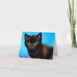 Invitación Gato y flores de Van Gogh
