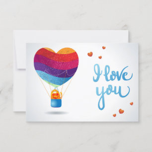 Invitación Gato y globo de amor