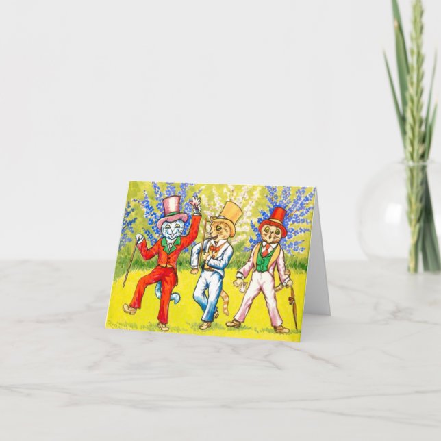 Invitación Gatos bailando (Anverso)