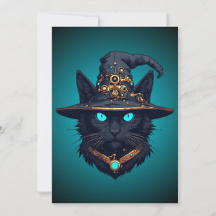 Invitación Gatos Bruja Gafas de Sol Neon Cyberpunk Mecha Hall