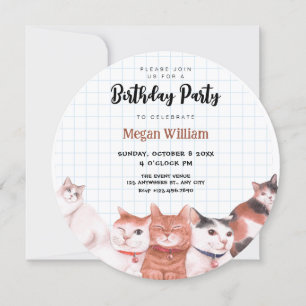Invitación Gatos cortos