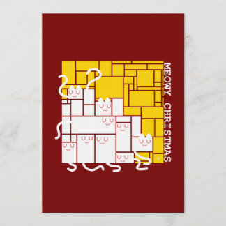 Invitación Gatos cuadrados de Navidad Meowy