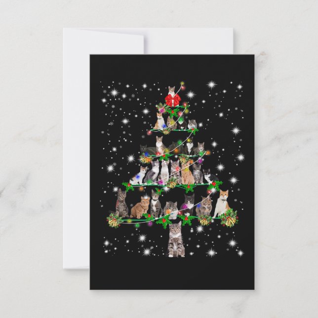 Invitación Gatos Divertidos Árbol de Navidad Tee Ornament Dec (Anverso)