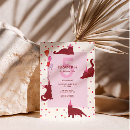 Invitación Gatos Divertidos Cumpleaños Perfecto