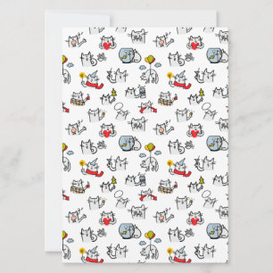 Invitación Gatos divertidos, leche y magia.