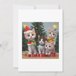 Invitación Gatos en Navidad