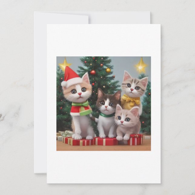 Invitación Gatos en Navidad (Anverso)