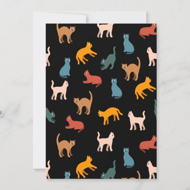 Invitación Gatos en negro (Anverso)