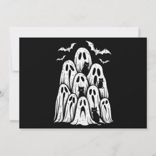 Invitación Gatos Fantasmales Amantes de Halloween Otoño Tempo