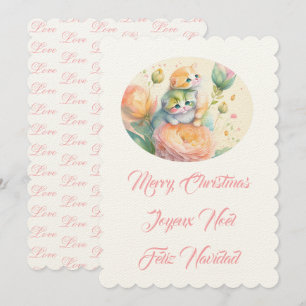 Invitación Gatos Feliz Navidad