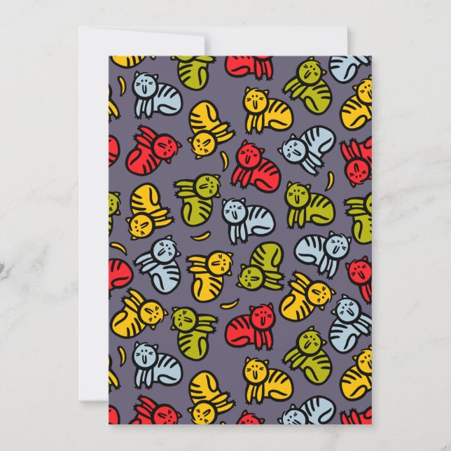 Invitación Gatos más bananas (Anverso)