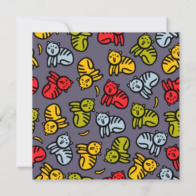 Invitación Gatos más bananas (Anverso)