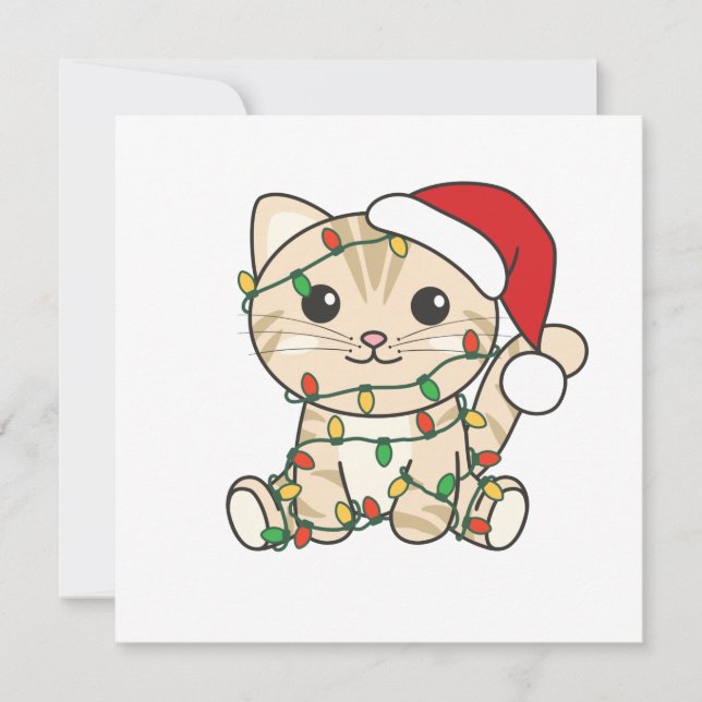 Invitación Gatos Navidad Invierno Animales Gatos (Anverso)