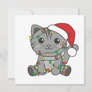 Invitación Gatos Navidad Invierno Animales Gatos