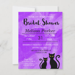 Invitación Gatos negros bruñen a Fiesta de ducha de novia de 