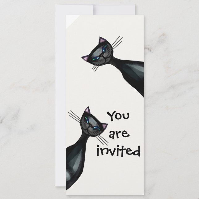 Invitación Gatos negros y blancos (Anverso)
