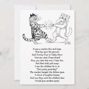Invitación Gatos que tiran de la galleta