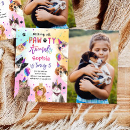 Invitación Gatos y perros Fiesta de cachorros gatitos Cumplea