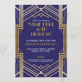 Invitación Gatsby 30 40º 50º cumpleaños de los años 1920