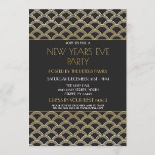 Invitación Gatsby, Año Nuevo de 1920, invita al oro Fiesta