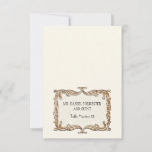 Invitación Gatsby Art Deco Nouveau Lace Faux Gold Tulip