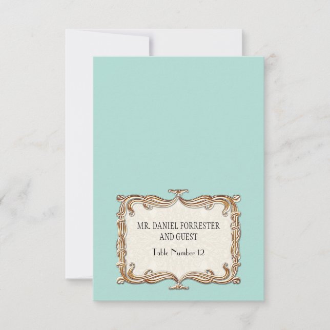 Invitación Gatsby Art Deco Nouveau Lace Faux Gold Tulip (Anverso)