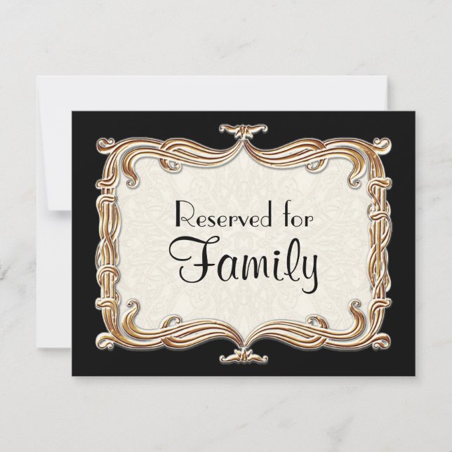 Invitación Gatsby Art Deco Nouveau Lace Faux Gold Tulip (Anverso)
