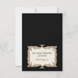 Invitación Gatsby Art Deco Nouveau Lace Faux Gold Tulip