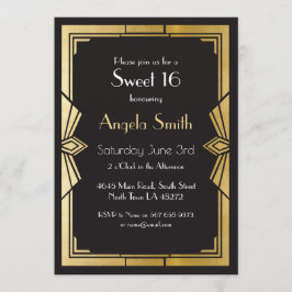 Invitación Gatsby Black Invite de 1920, Fiesta Gatsby Black d