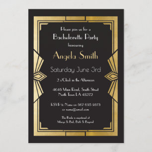 Invitación Gatsby de la fiesta de la Bachelorette
