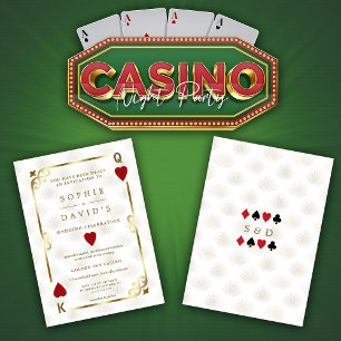 Invitación Gatsby de oro blanco Casino Las Vegas Poker Boda