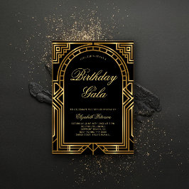 Invitación Gatsby Deco Roaring Años 20 Aniversario del elegan