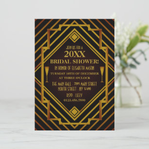 Invitación Gatsby Gold Bridal Shower