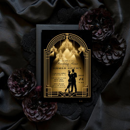 Invitación Gatsby Roaring Veinteañeros Deco Candelabros Cumpl