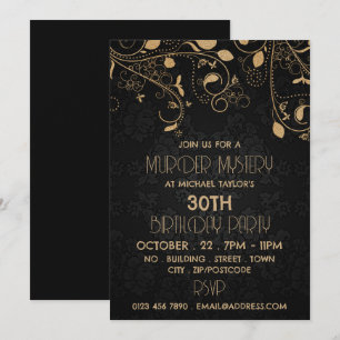 Invitación Gatsby Style, Murder Mystery Birthday Party