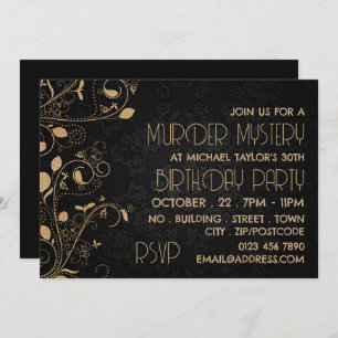 Invitación Gatsby Style, Murder Mystery Birthday Party