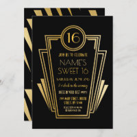 Gatsby Sweet 16 Birthday Party Art Deco 1920's Gol