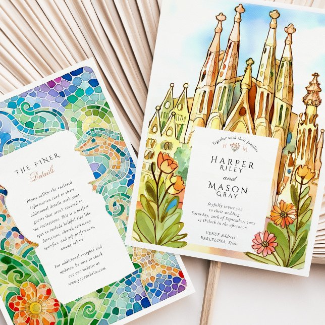 Invitación Gaudí Barcelona Sagrada Familia y Mosaico (Subido por el creador)
