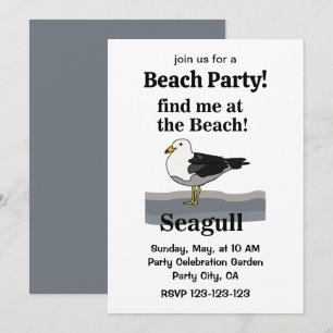 Invitación Gaviota Encuéntrame En La Playa Fiesta De Playa Di