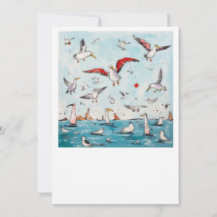 Invitación Gaviota, pájaro, pájaros volando