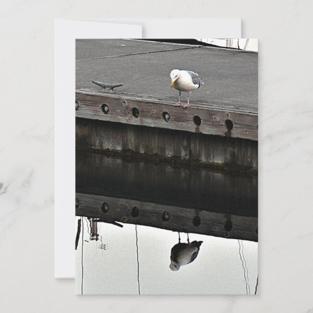 Invitación gaviota reflexiva (Anverso)