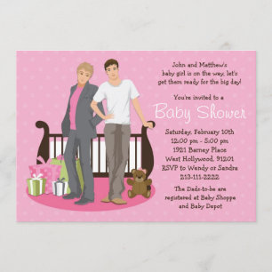 Invitación gay de Baby Shower de los papás para el