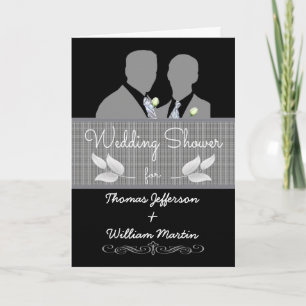 Invitación gay de encargo de la ducha de la boda