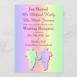 Invitación gay de la recepción nupcial del orgullo