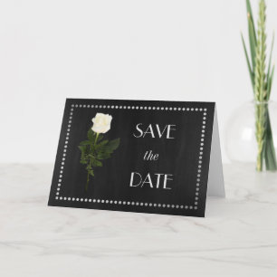 Invitación Gay Elegant Black and Silver RSVP con Rosa