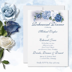 Invitación Gay Grooms Regency Blue Rosas