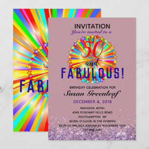 Invitación Gay LGBTQ Cualquier edad Fabuloso Rainbow Birday M