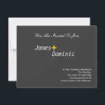 Invitación Gay moderno de elegancia simple<br><div class="desc">Invitaciones de boda gay/lesbiana modernas pero simplemente elegantes...  invitaciones a bodas personalizadas grises,  amarillas y blancas.. añada tu propio texto...  también disponible en otros tamaños...  .. diseñador boda del orgullo gay / invitaciones a la ceremonia civil de Ricaso</div>